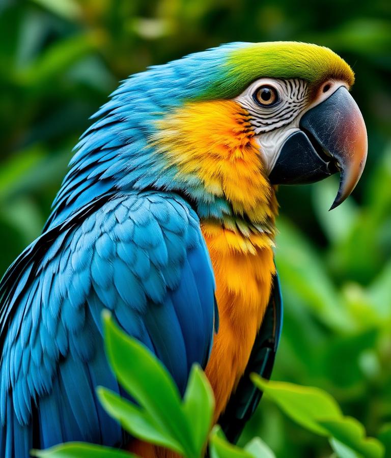 Blue and gold macaw parrot